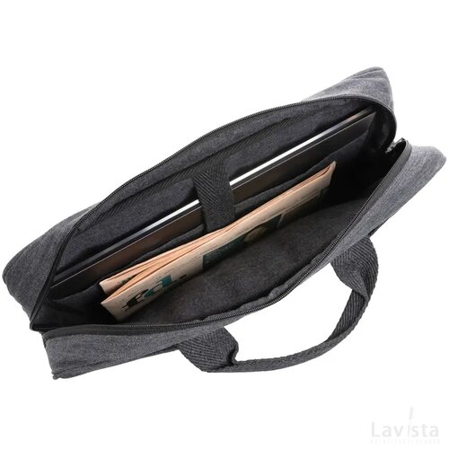 Laluka AWARE™ gerecyclede katoenen 15,4 inch laptoptas antraciet