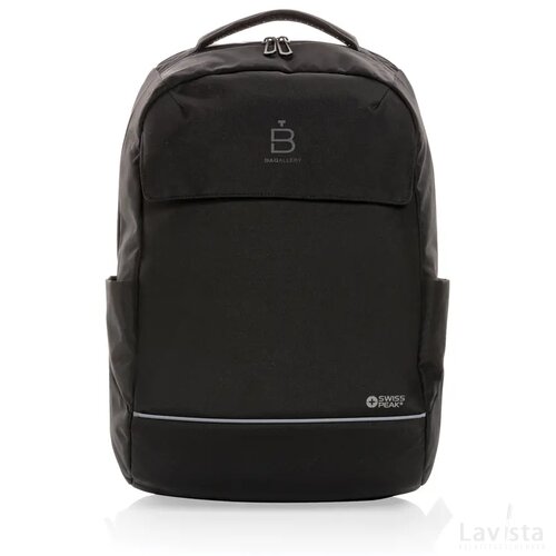 Swiss Peak Brooke AWARE™ RPET daily 15.6" laptop rugzak zwart
