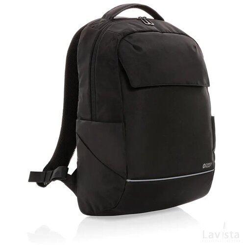 Swiss Peak Brooke AWARE™ RPET daily 15.6" laptop rugzak zwart