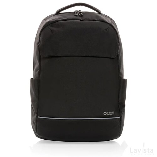 Swiss Peak Brooke AWARE™ RPET daily 15.6" laptop rugzak zwart