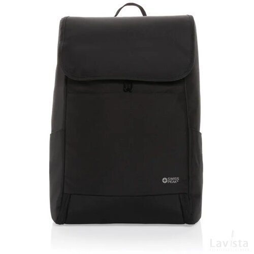 Swiss Peak Fern AWARE™ RPET allover zip 15" laptop rugzak zwart