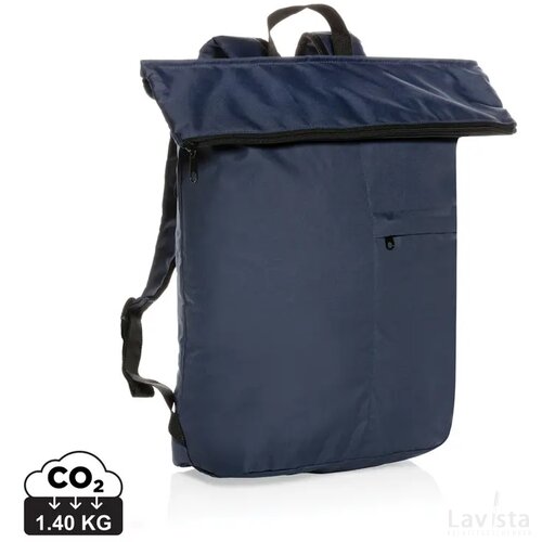 Dillon AWARE™ RPET lichtgewicht opvouwbare rugzak donkerblauw