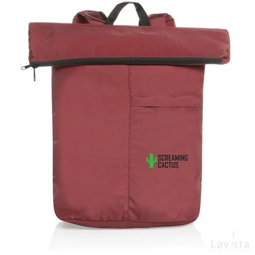 Dillon AWARE™ RPET lichtgewicht opvouwbare rugzak rood
