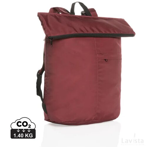 Dillon AWARE™ RPET lichtgewicht opvouwbare rugzak rood