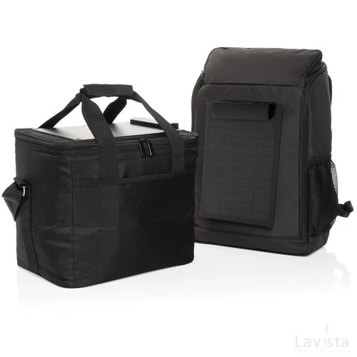 Pedro AWARE™ RPET deluxe rugzak met 5W solar panel zwart