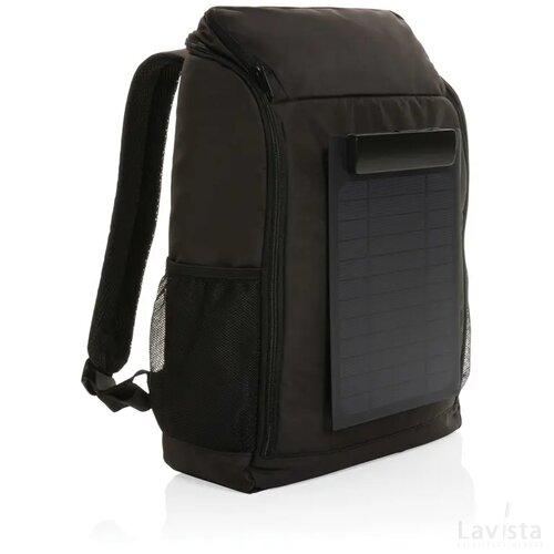 Pedro AWARE™ RPET deluxe rugzak met 5W solar panel zwart