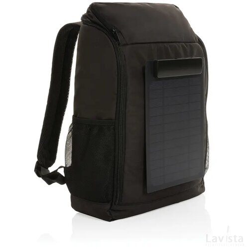 Pedro AWARE™ RPET deluxe rugzak met 5W solar panel zwart
