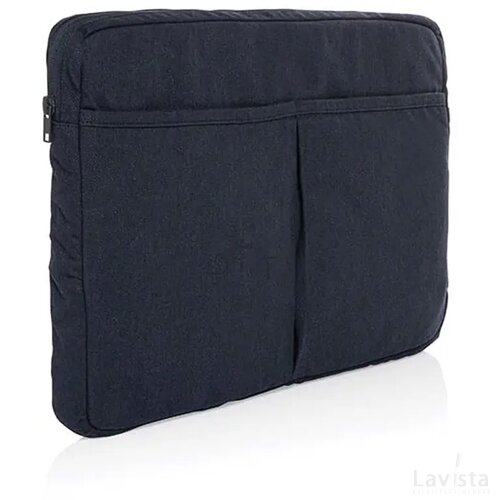 Laluka AWARE™ gerecycled katoenen 15,6 inch laptophoes donkerblauw