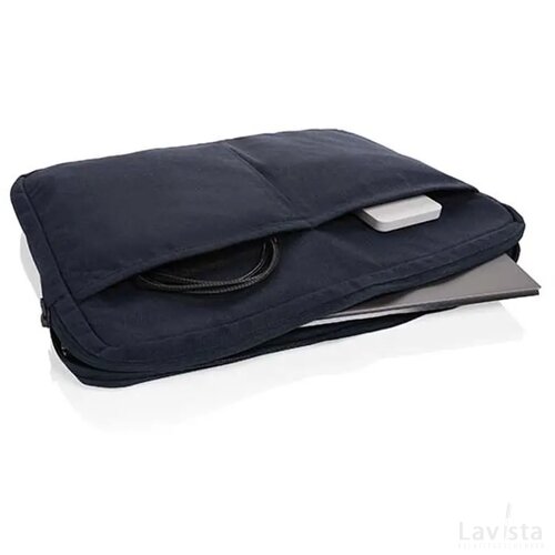 Laluka AWARE™ gerecycled katoenen 15,6 inch laptophoes donkerblauw