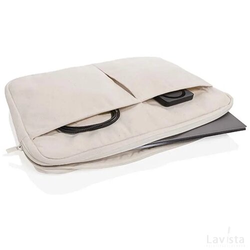 Laluka AWARE™ gerecycled katoenen 15,6 inch laptophoes gebroken wit