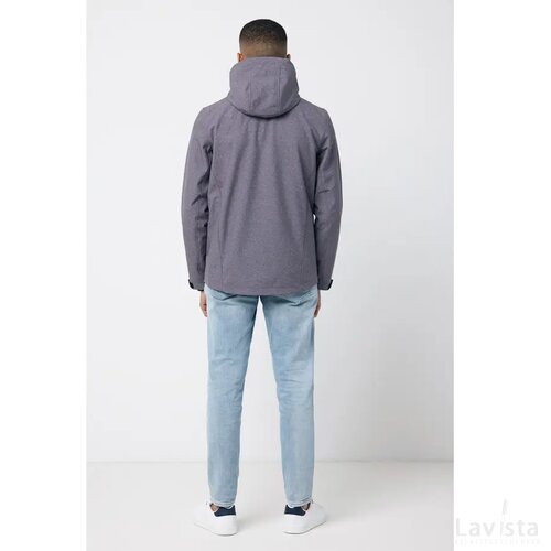 Iqoniq Makalu gerecycled polyester softshell jas vulcano heather grey