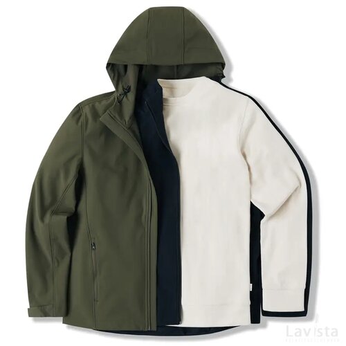 Iqoniq Makalu gerecycled polyester softshell jas khaki