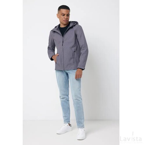 Iqoniq Makalu gerecycled polyester softshell jas vulcano heather grey