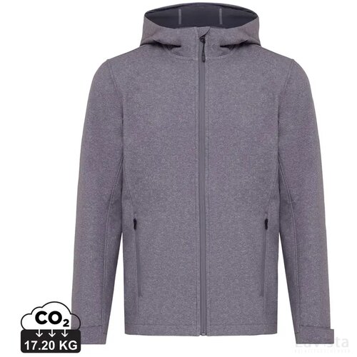 Iqoniq Makalu gerecycled polyester softshell jas vulcano heather grey