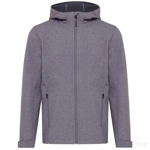 Iqoniq Makalu gerecycled polyester softshell jas vulcano heather grey