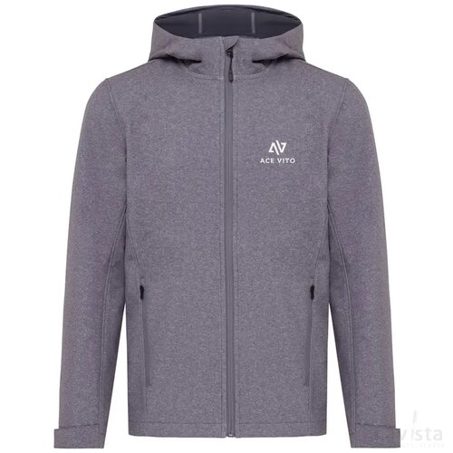 Iqoniq Makalu gerecycled polyester softshell jas vulcano heather grey
