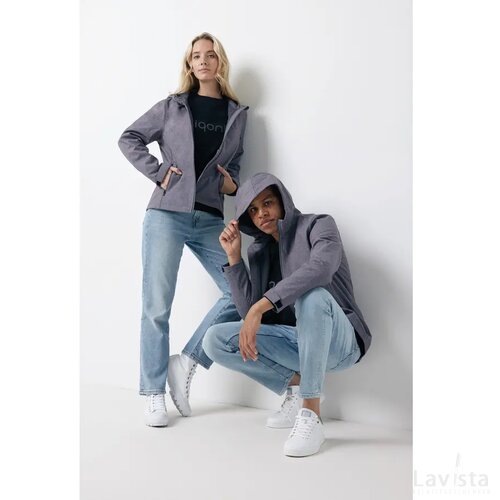 Iqoniq Makalu gerecycled polyester softshell jas vulcano heather grey