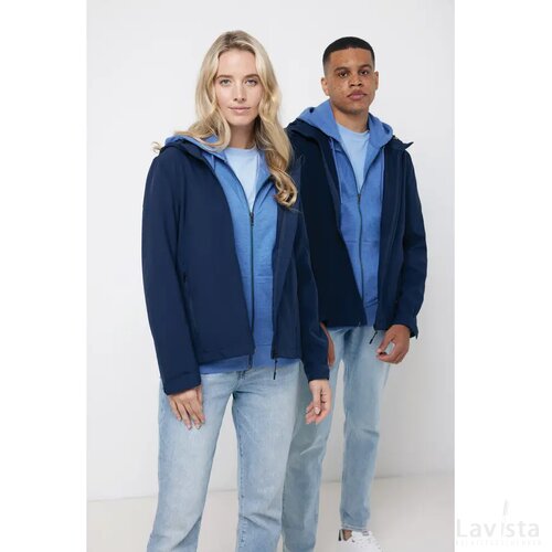 Iqoniq Makalu dames recycled polyester softshell jas donkerblauw