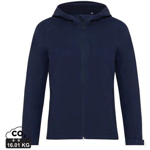 Iqoniq Makalu dames recycled polyester softshell jas donkerblauw