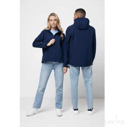 Iqoniq Makalu dames recycled polyester softshell jas donkerblauw