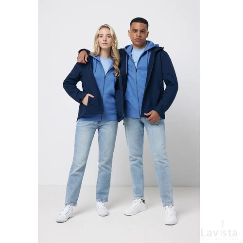Iqoniq Makalu dames recycled polyester softshell jas donkerblauw