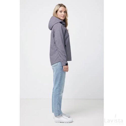 Iqoniq Makalu dames recycled polyester softshell jas vulcano heather grey