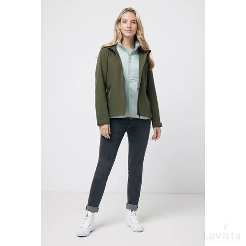 Iqoniq Makalu dames recycled polyester softshell jas khaki