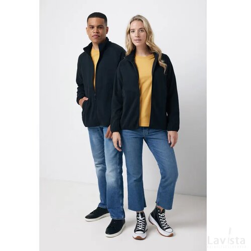 Iqoniq Talung gerecycled polyester fleece jas met rits zwart