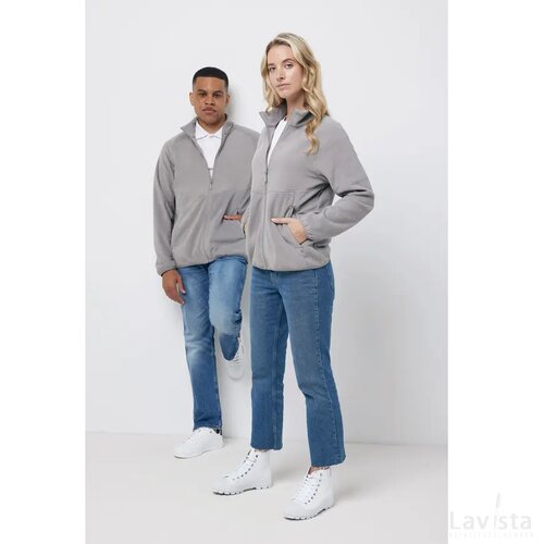 Iqoniq Talung gerecycled polyester fleece jas met rits storm grey