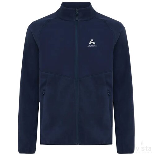 Iqoniq Talung gerecycled polyester fleece jas met rits donkerblauw