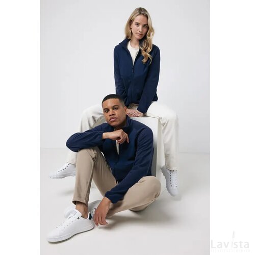 Iqoniq Talung gerecycled polyester fleece jas met rits donkerblauw