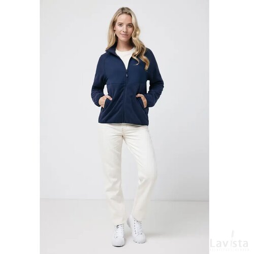 Iqoniq Talung gerecycled polyester fleece jas met rits donkerblauw