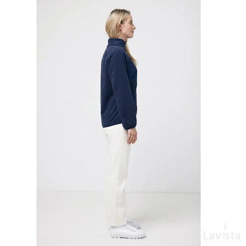 Iqoniq Talung gerecycled polyester fleece jas met rits donkerblauw