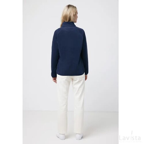 Iqoniq Talung gerecycled polyester fleece jas met rits donkerblauw