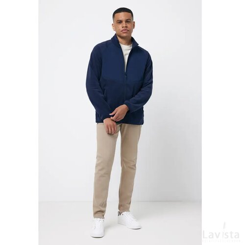 Iqoniq Talung gerecycled polyester fleece jas met rits donkerblauw