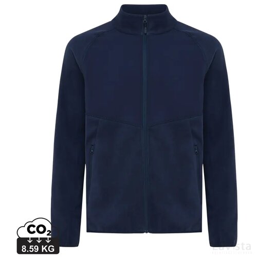Iqoniq Talung gerecycled polyester fleece jas met rits donkerblauw