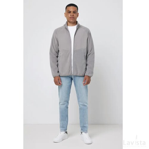 Iqoniq Talung gerecycled polyester fleece jas met rits storm grey
