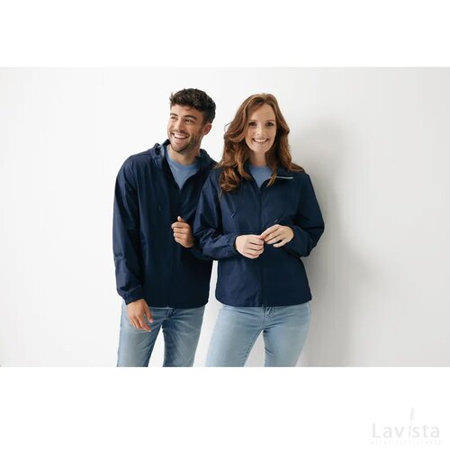 Iqoniq Logan gerecycled polyester lichtgewicht jas donkerblauw