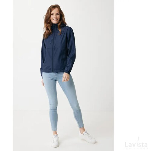 Iqoniq Logan gerecycled polyester lichtgewicht jas donkerblauw