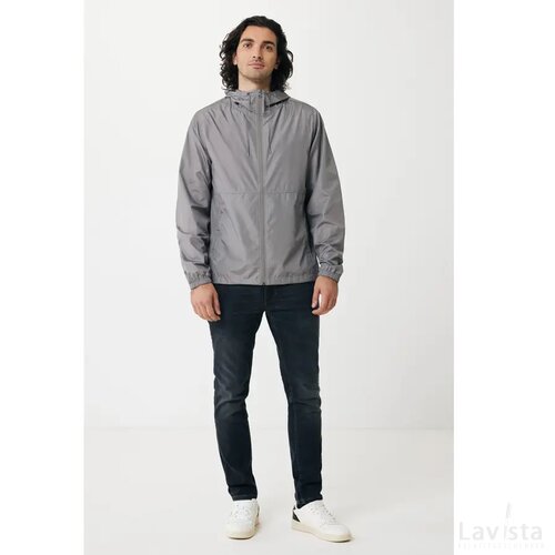 Iqoniq Logan gerecycled polyester lichtgewicht jas zilvergrijs