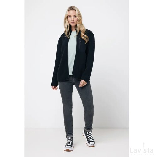 Iqoniq Diran gerecycled polyester pile-fleece jas zwart