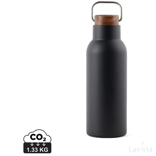 VINGA Ciro RCS gerecycled RVS vacuümfles 580ML zwart