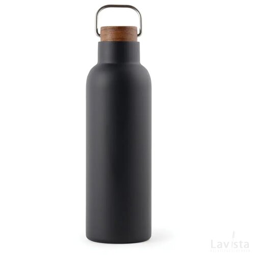 VINGA Ciro RCS gerecycled RVS vacuum fles 800ML zwart