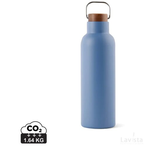 VINGA Ciro RCS gerecycled RVS vacuum fles 800ML blauw