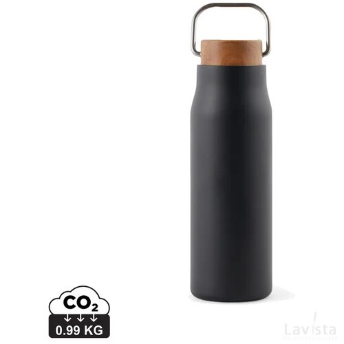 VINGA Ciro RCS gerecycled RVS vacuümfles 300ML zwart