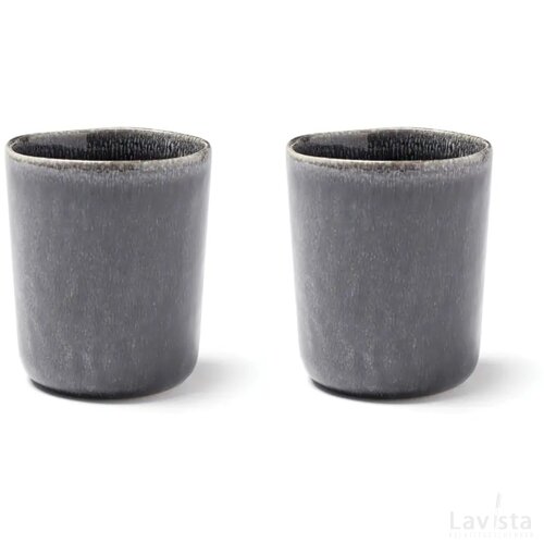 VINGA Nomimono mok, set van 2 stuks zwart