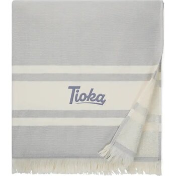 VINGA Tolo terry hamam handdoek grijs, gebroken wit