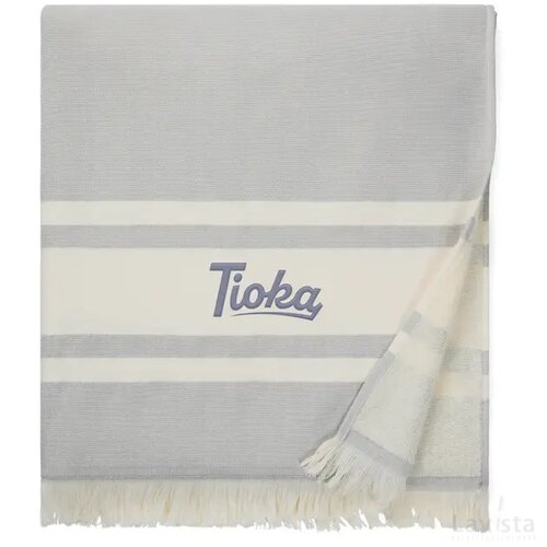 VINGA Tolo terry hamam handdoek grijs, gebroken wit