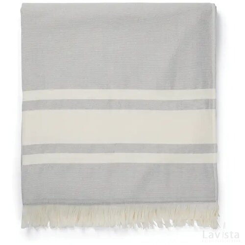 VINGA Tolo terry hamam handdoek grijs, gebroken wit