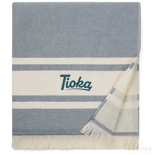 VINGA Tolo terry hamam handdoek donkerblauw, beige